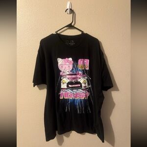 HELLO KITTY Tokyo Speed Car Racer Black/Pink T Shirt 2XL